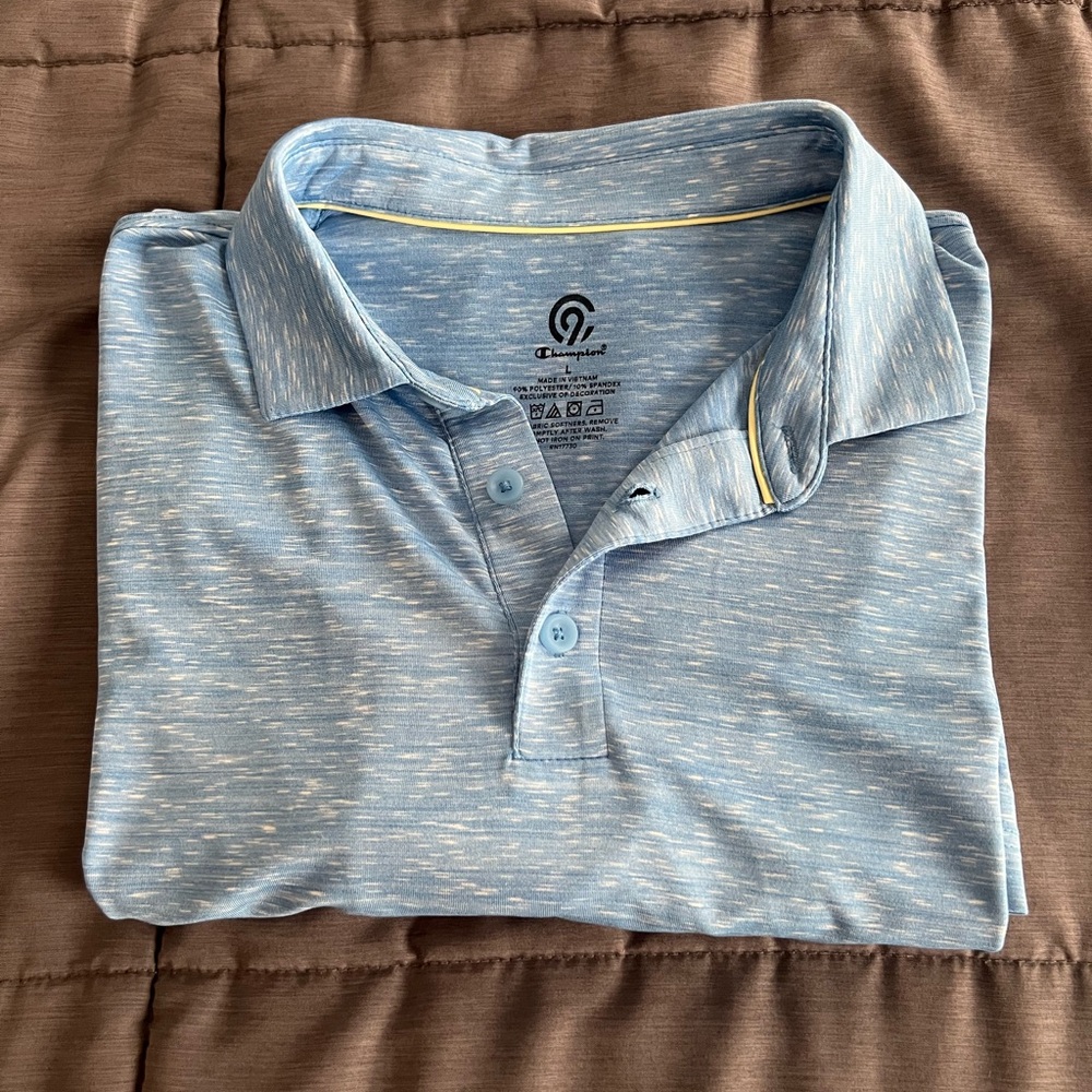 Champion Men's Light Blue Polo